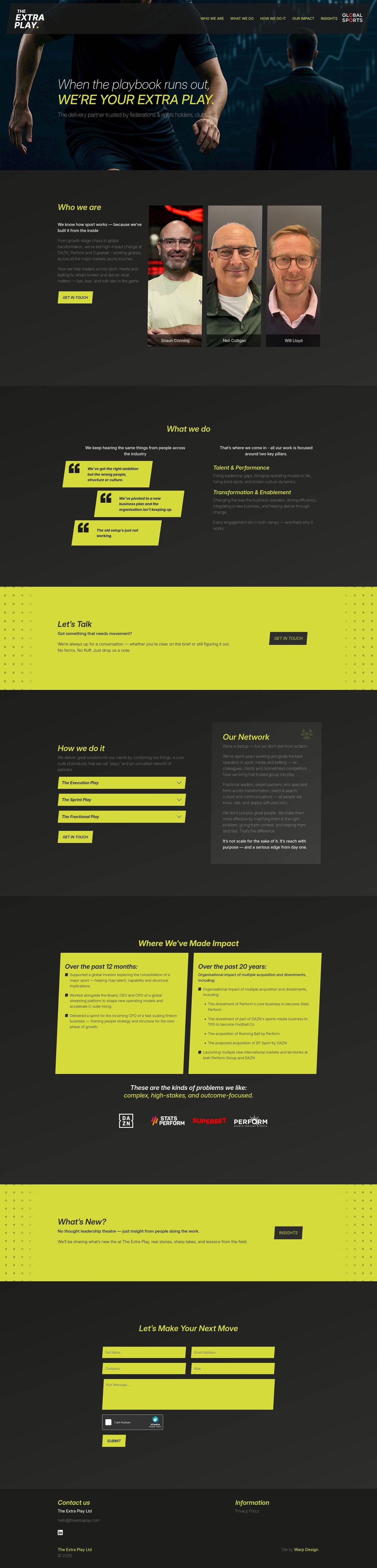 ExtraPlay desktop website preview